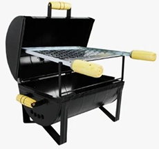 Churrasqueira Bafinho Portátil a Carvão com Grelha de Mesa 2X1