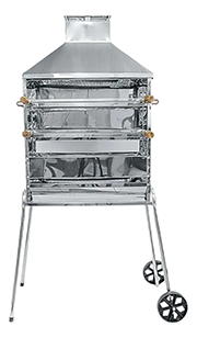 Carrinho Para Espetinho Churrasqueira 2 Grelhas Em Inox