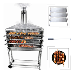Churrasqueira Espetinho Portatil C Rodinha Profissional Inox