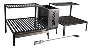 Kit Parrilla Alvenaria 2 Grelhas Argentina E Reta + Firebox