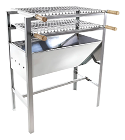 Churrasqueira Inox Portatil Grande Leve 2 Grelhas Inox