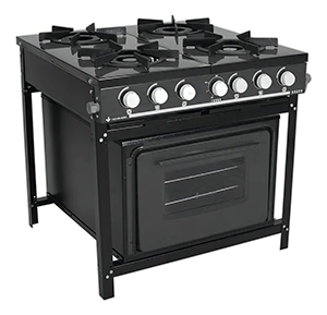 Fogão Linha Bravo 4 Bocas Br4bf À Gás Com Forno Venâncio Cor Preto