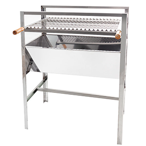 Churrasqueira Inox Portátil Grande Robusta 60x33x75