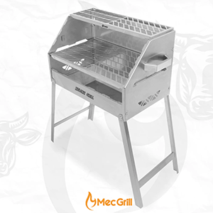 Churrasqueira Portátil de Aço Inox a Carvão Tamanho 50X30 mec gril