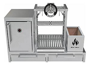 Churrasqueira Parrilla Inox Com Volante E Forno 112x45cm